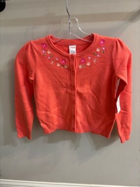 Gymboree Coral Floral Embroidered Cardigan